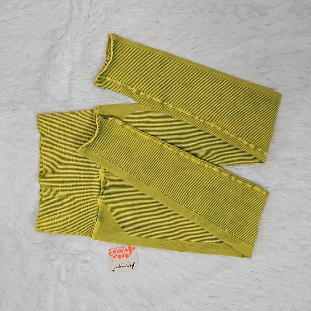 Free People High-Rise 7/8 Length Happiness Runs Leggings Chartreuse